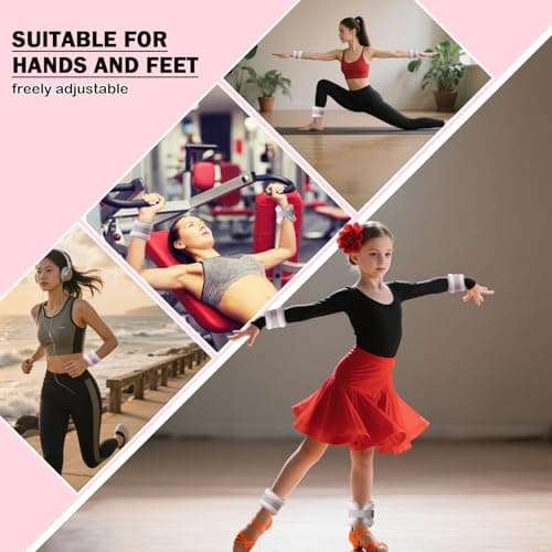 Ankle Weights 0.5kg-2kg Adjustable Neoprene Pair for Women Men — view 3