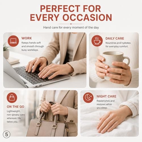 Retinol Hand Cream 2 x 50ml, Anti Ageing Moisturiser with Collagen & Gold for Softer Smoother Looking Hands - Dry Skin Care for Women, Nails and Cuticles, Travel Size Gift Set — view 6