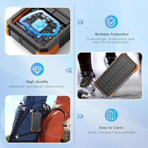Solar Power Bank 20000mAh Wireless Charging Portable Charger — view 4