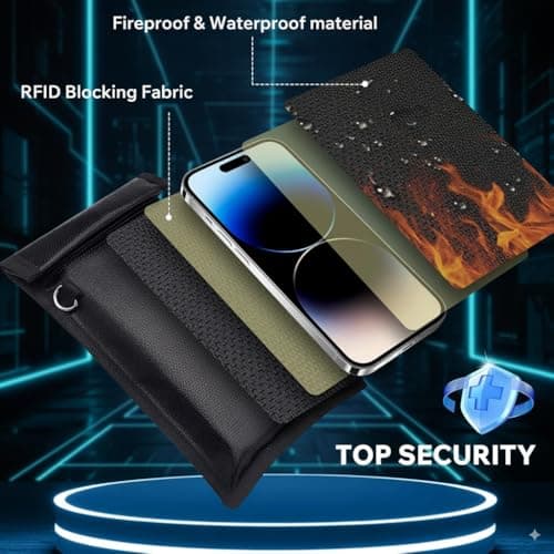 Mchifrys Faraday Bags for Phone & Car Key (2 Pack), Signal Blocking Pouch RFID WiFi GPS Shield, Privacy Protection Sleeve, Anti-Tracking Travel Case — view 3