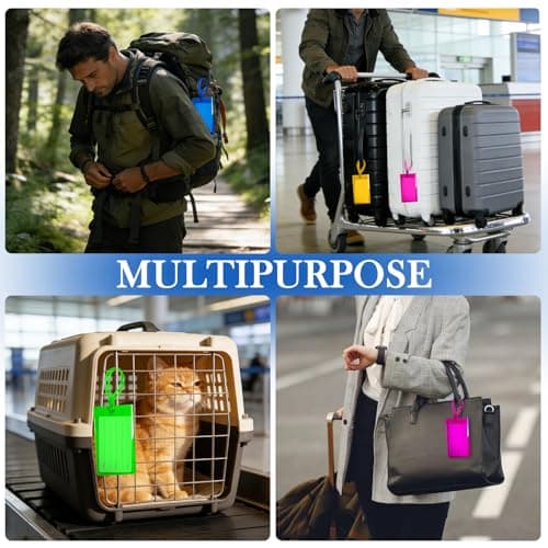 Luggage Tags, 4Pcs Baggage Labels, Suitcase ID Tag Set, Handbag Tag Labels Travel Accessories for Checked Luggage, Hand Luggage and Backpacks — view 6