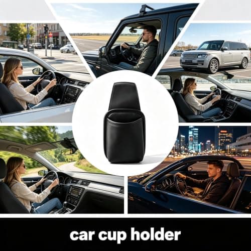 PU Leather Car Door Cup Holder, Anti-Scratch Storage Bag For All Vehicles — view 6