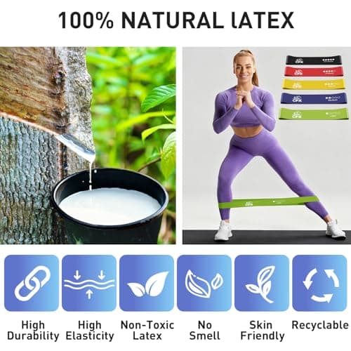 CFX Resistance Bands, Exercise Bands Skin-Friendly with 5 Different Strength Levels - for Legs and Glutes, Arms, Pilates, Yoga — view 4