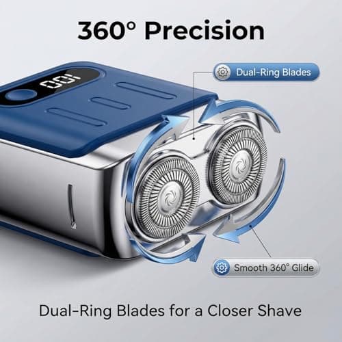 Mini Electric Shaver for Men,Cordless Rechargeable Travel Shaver,Double Head Mini Portable Beard Trimmer Men,Wet & Dry Face Shavers,Fast Shaving Mens Electric Razor,Waterproof Compact Razor — view 3