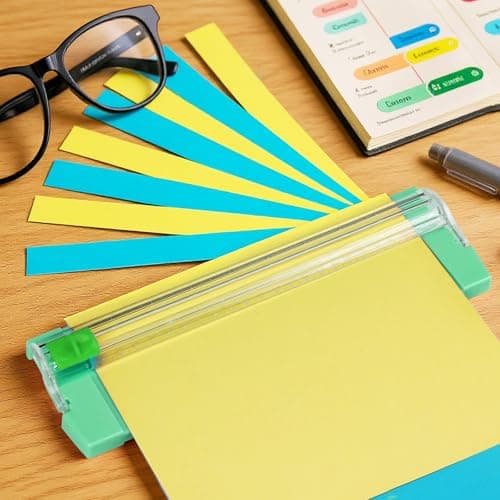 Mini Paper Cutter,Paper Trimmer Guillotine A4 A5 with Automatic Security Safeguard for Paper Label Card, Craft Paper and Photos (Green) — view 4