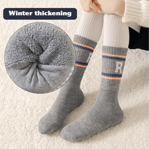 HOTUT Kids Thermal Socks - 5 Pairs Cosy Cushion Crew Socks, Toddlers & Teens Winter Hiking & Boot Socks — view 5