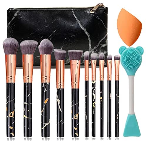 NEVSETPO 12Pcs Makeup Brushes Kids Make Up Brushes With Travel Makeup Bag