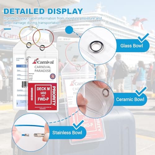 8 Pack P&O Cruise Luggage Tag Holder,Waterproof Clear Tags Luggage Bag Tag — view 3