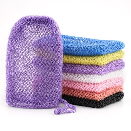 Mesh Soap Saver Bags 7 Pack, Drawstring Shower Pouch for Travel & Home