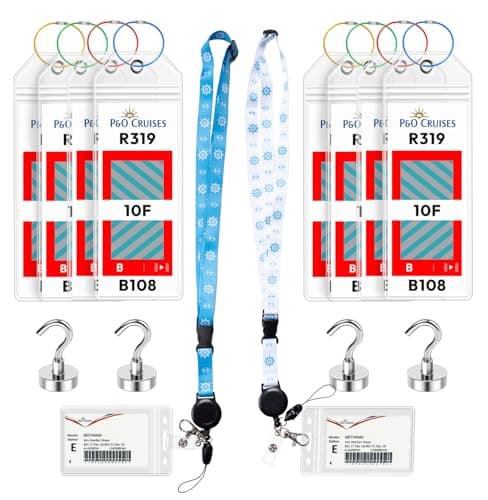 2026 Cruise Essentials Kit,8 Pack P&O Cruise Luggage Tags,2 Cruise Lanyards