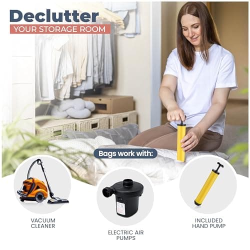 Space Saver Vacuum Storage Bags - Jumbo Clothes & Bedding Vacuum Packs (6 Pack) with Pump — view 4