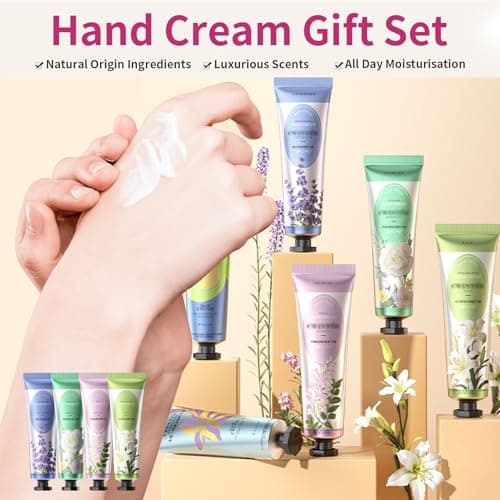 Hand Cream Gift Set, 4PCS Mini Hand Cream Multipack, Hand Moisturiser for Very Dry Hands Working Hands, Non-greasy Moisturizing Nourishing Hand Cream Gifts for Women Girls — view 2