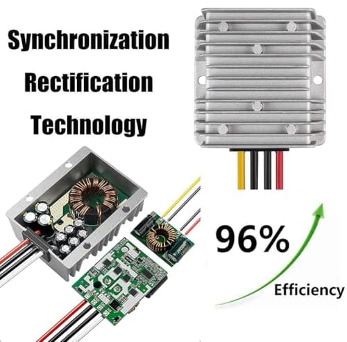 DC 36V/48V to 12V 10A Voltage Converter Regulator - Waterproof Step Down Buck Converter Power Supply Transformer Module for Golf Cart Club Car - 36V/48V to 12V 10A — view 2