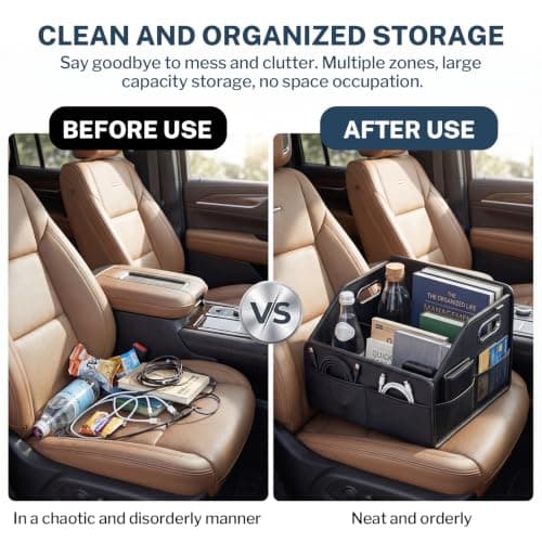 Leather Car Boot Organiser, Foldable Car Boot Organizer Upgraded Auto Trunk — view 5