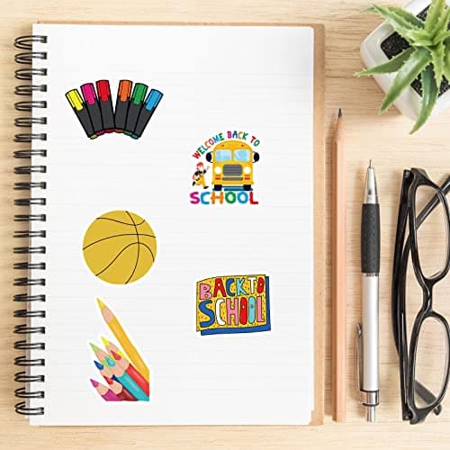 100 Pcs Back to School Stickers for Students Kids, Colorful Science Scrapbook Sticker Packs for Laptop Water Bottles, Books, Waterproof Teacher Decals School Supplies Classroom Decorations DIY Crafts — view 3
