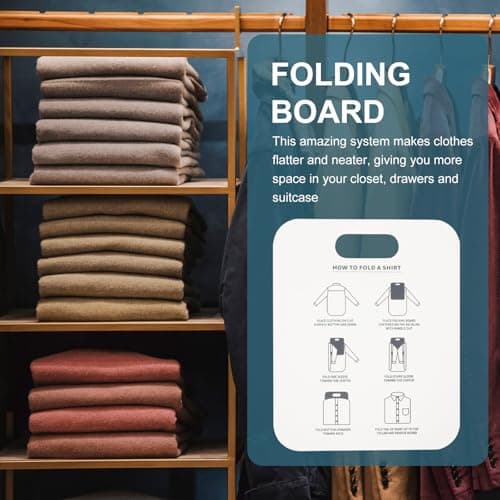 Alipis 2 Pack Shirt Folding Boards – Pp Plastic Clothes Folder for Laundry, Closet Organization & Travel Packing, Easy Fold Garment Organizer for Shirts, T- & Pants White 12 × 10 × 0. 04 in — view 6
