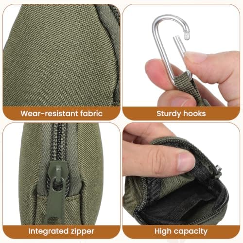 HJZHII 2 Pcs Dog Treat Pouch, Portable Pet Walking Treat Bag with Carabiner — view 3
