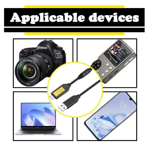 Samsung Camera USB Cable, 2-in-1 Data Sync and Fast Charging Lead for ES ST PL WB Series, Compatible with ES55 ES65 PL120 WB550, Stable Transfer for Travel Home Use (Black 1 Pc) — view 5