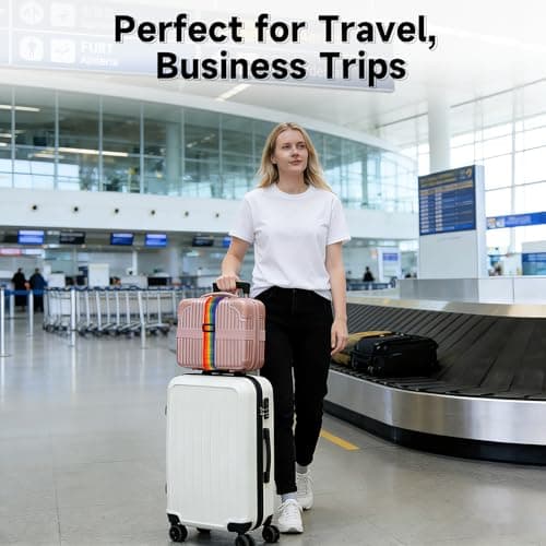 3Pcs Luggage Straps for Suitcases, Elastic Adjustable Suitcase Belt, Durable Nylon Luggage Strap, Carry On Travel Essential Accessories (Black,Colorful, Orange) — view 6