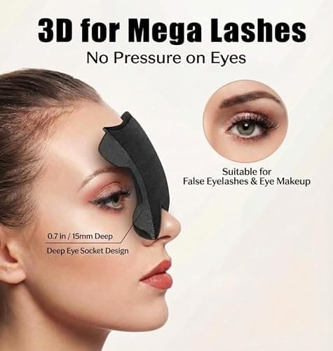 Weighted Eye Mask for Sleeping 2 Pack: Gentle Pressure Blackout Sleep Mask with 3D Contoured Cups, Zero Eye Pressure Sleep Mask for Lash Extensions, Memory Foam Travel Mask, Black Purple — view 4