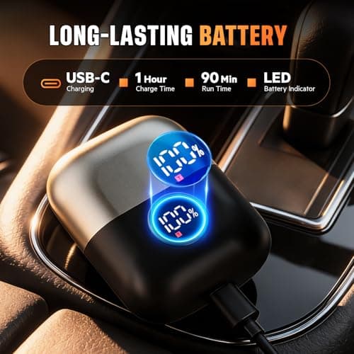 Foil Shaver for Men, Electric Razor for Men with 3 Floating Blades for Travel, USB-C Charging, IPX7 Waterproof Mini Electric Foil Shaver for Smooth Shaving — view 5