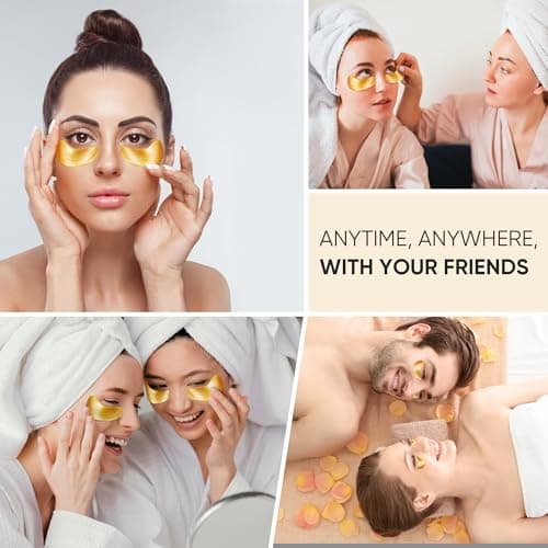20Pcs/10 Pairs 24K Gold Eye Mask Collagen Under Eye Mask Patches for Dark Circle Puffiness, Refresh, Revitalizing, Travel, Wrinkles, Eye Patches for Women Men — view 6