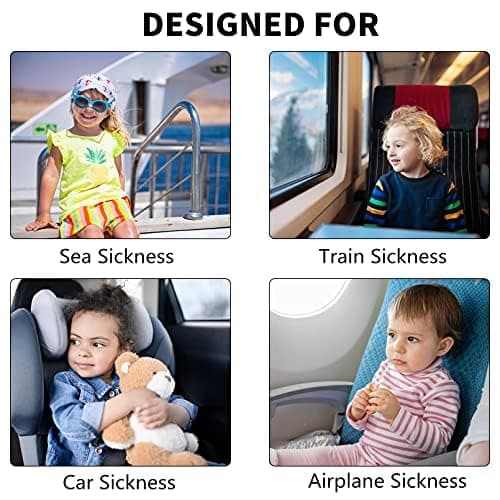 Travel Motion Car Sickness Relief Bands for Kids, Anti-Nausea Wristbands for (Pink and Blue)… — view 6