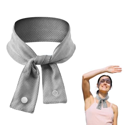 XQMMGO Cooling Towel for Neck, Long-Lasting Instant Ice Cooling Scarf Wrap, Breathable Reusable Heat Relief Towel for Running, Gym, Yoga, Hiking, Camping & Outdoor Sports Accessories (grey)