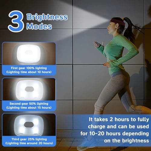LED Lighted Headband, USB Rechargeable Night Running Headlamp Running Lights for Runners with 4 LED, Head Torch Stretchy Waterproof, Hands Free Flashlight for Runners Dog Walking Hiking (Purple) — view 2