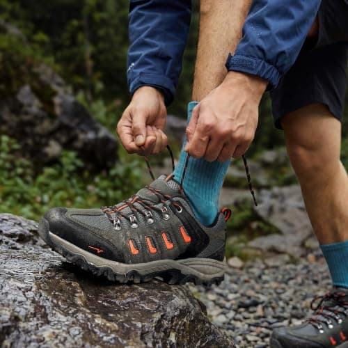 NORTIV 8 Men's Hiking Shoes,Black/Dark/Grey/Orange,9 — view 2