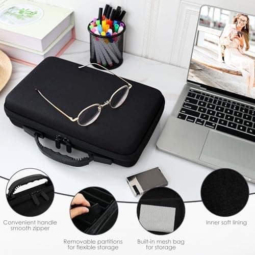 Foppla Hard Shell Travel Sunglass Case with Adjustable Dividers for Multiple Pairs, Waterproof Eyeglass Organizer Holder for Men Women, Magnetic Glasses Storage for Car and Home(8 card slots) — view 4