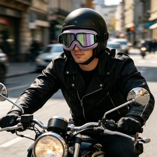 KASESSS Vintage Motocross Goggles, Dirt Bike Goggles, Foldable Ski Goggles — view 6