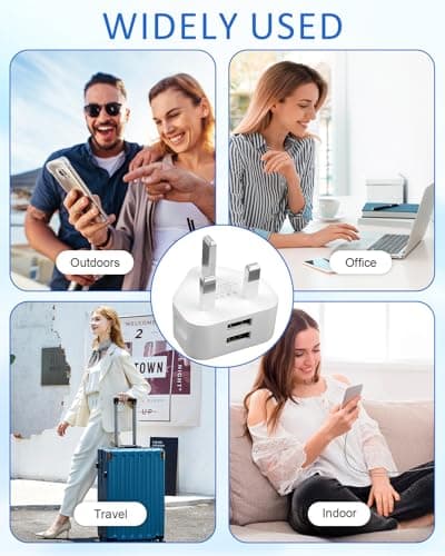3 Pack Dual Port USB Plug UK Charger 5V/2.1A Compact Mains Fast — view 6