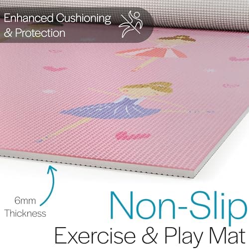 Core Balance Kids Yoga Mat, 152cm x 60cm, Ballerina Pattern — view 4