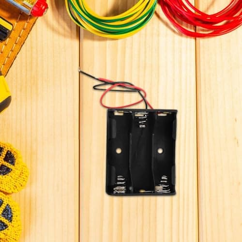 Aa Battery Holder Case 3 Slots Black Plastic Battery Box — view 4