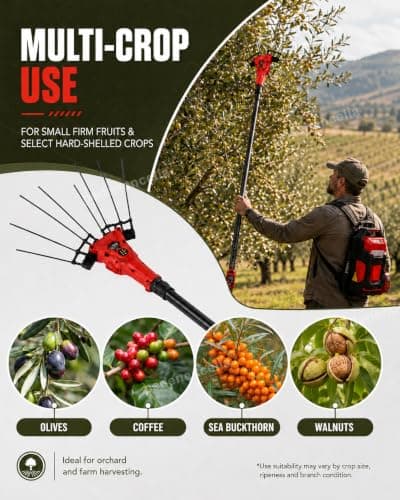 pedenencelia Electric Fruit Picker, 250W/600W Electric Olive Harvester with 2m–3m Telescopic Pole, 6500 RPM, 6 Vibration Levels, Backpack Battery Pack, Olive Picking Machine for Firm Fruits 600w — view 6