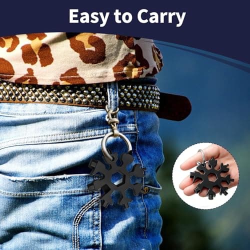 Snowflake Multi Tool, 18 in 1 Multi Tool for Men, Stainless Steel Keychain with Bottle Opener Wrenches Screwdrivers Hex Keys, Emergency for Outdoor Camping DIY,for Dad Husband Father — view 5