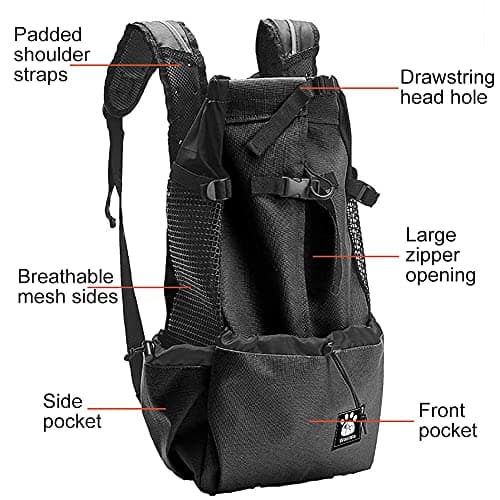 Dog Carrier Bag with Drawstring Head Out Design Ventilated Pet Backpack — view 4