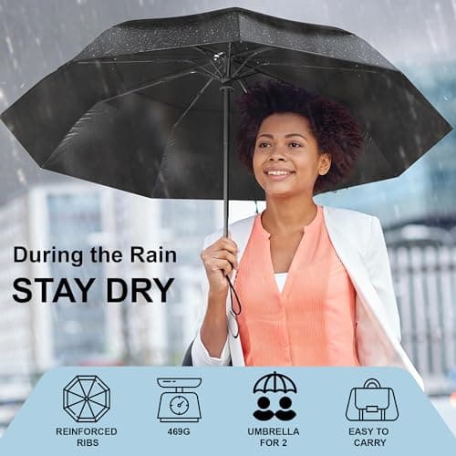 ATEK Windproof Travel Umbrella, Compact Auto Open Close Rain Umbrella — view 5