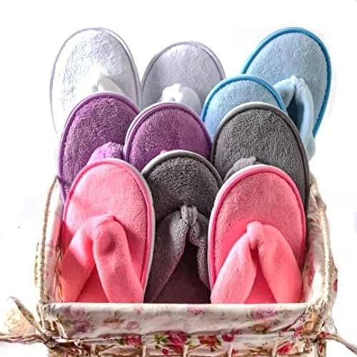 HOT BARGAINS 10 Pairs Flip Flops Spa Slipper with Luxurious Colours Spa Toweling Hotel Slippers Toe Terry Type Spa Slippers (WHITE, UK Footwear Size System, Adult, Women, Numeric, Medium, 9) — view 4