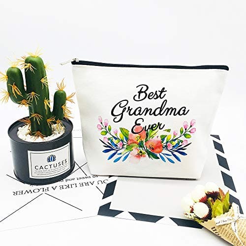 Grandma Gifts Best Grandma Ever Makeup Bag Mother's Day Gifts Grandmother Birthday Gifts Nana Gift for Mom from Granddaughter — view 5