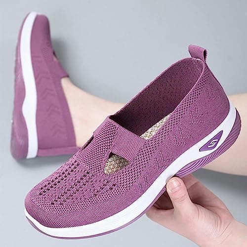 Women Orthopedic Casual Shoes Breathable Soft Sole Orthopedic Walking Shoes Women Orthopedic Walking Sneaker Lightweight Athletic Walking Shoes Purple — view 3