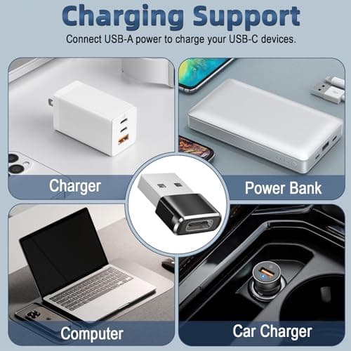 USB C to USB Adaptor,Type C Female to A Male Charger Cable Converter 3Pack — view 5