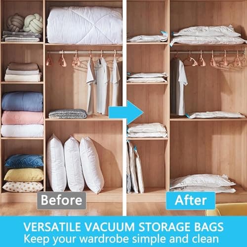 Vacuum Storage Bags - storage bag – Space Saver Bags for Clothes, Comforters, Blankets, Airtight, Reusable Compression Bags – Jumbo/Variety Sizes for Home & Suitcases (3, small (70x50cm)) — view 4
