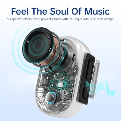 Divoom Itour-S Portable Mini Wearable Bluetooth Speaker, Big Audio and Punchy Bass,Clip-On Design, IP67 Waterproof and Dustproof,10 Hours Playtime,Outdoor Speaker for Home Travel Office (White) — view 2