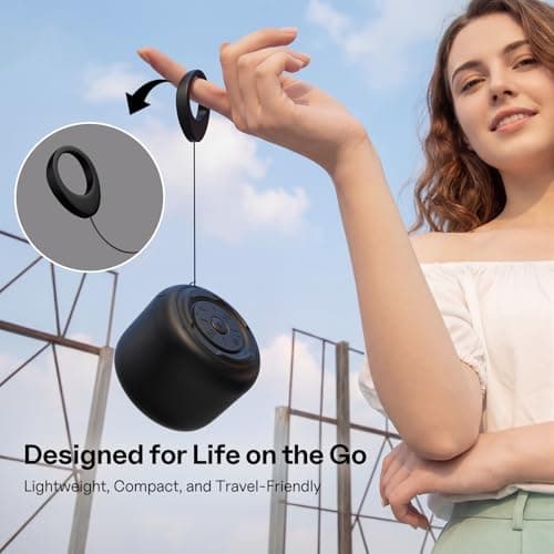Bobtot Portable Bluetooth Speakers with Strap Mini Speaker, Black — view 6