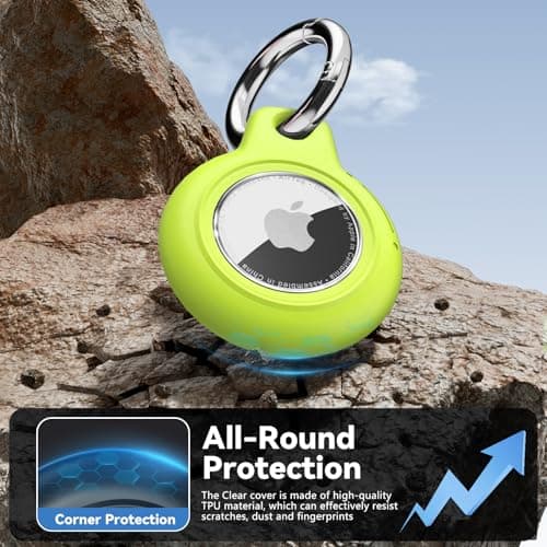 TNSNK for AirTag Holder Keyring, 1 Pack,Fluorescent Green — view 5