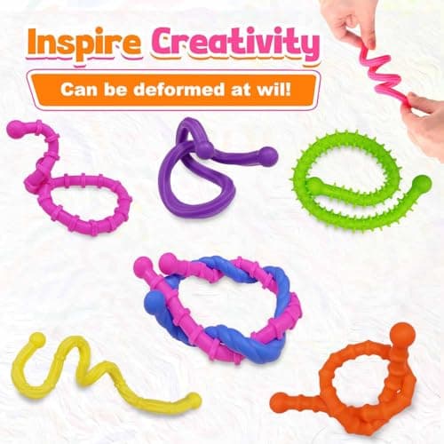 Bambebe 6 Pack Fidget Toys Sensory Stick: Textured Calming Sensory Toys for Autism Kids, Anxiety Relief Fidgets for Classroom Student, Travel Activities Essential Fidget Toy, Road Trip Essentials — view 3