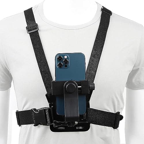 PellKing Mobile Phone Chest Mount Harness Strap Holder Cell Phone Clip Action Camera POV for Samsung iPhone Plus etc — view 2