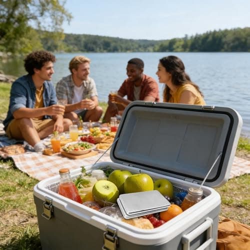 Slim Stainless Steel Ice Packs 2 Pack, Freezer Blocks for Cooler Box, Picnic Basket, Insulated Bag, Perfect for Camping, BBQ, Beach, Fishing, Road Trip, Easy to Clean Keeps Lunch Cold for Hours — view 3